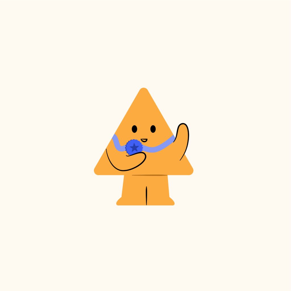 A figure winning a medal.